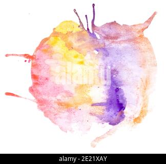 Abstraktes Aquarell auf weißem Hintergrund Stockfoto