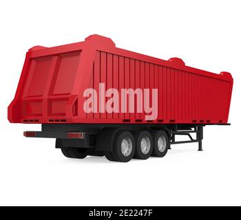 Abladen Von Semi-Trailer Isoliert Stockfoto