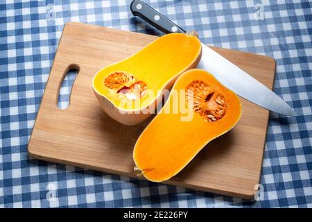 Butternut Squash-Cucurbita moschata 'Butternut Stockfoto