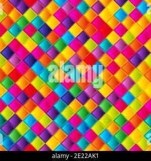 Geometrische Gitter Hintergrund moderne bunte abstrakte mehrfarbige Textur Nahtloses Muster Stockfoto