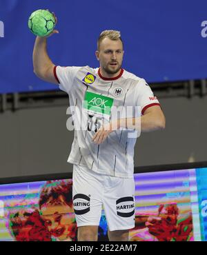 Köln, Deutschland. 10. Jan, 2021. firo: 10.01.2021, Handball: EHF Euro 2022 Qualifiers, Qualifikation, Nationalmannschaft Deutschland - Österreich Julius KUHN, GER, Duelle Quelle: dpa/Alamy Live News Stockfoto