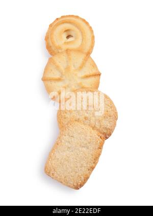 Studio Schuss von Shortbread Kekse schneiden sich gegen einen weißen Hintergrund - John Gollop Stockfoto