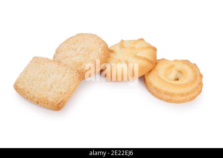 Studio Schuss von Shortbread Kekse schneiden sich gegen einen weißen Hintergrund - John Gollop Stockfoto