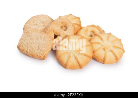 Studio Schuss von Shortbread Kekse schneiden sich gegen einen weißen Hintergrund - John Gollop Stockfoto