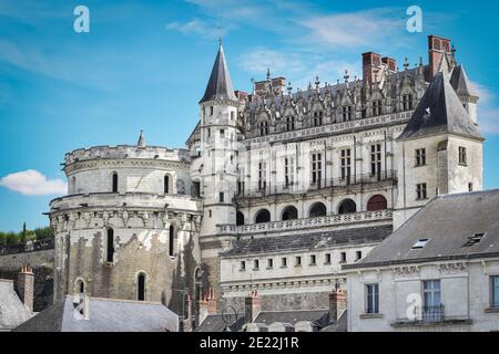Schöne Aussicht auf das Schloss de Amboise aus dem 15. Jahrhundert Frankreich Stockfoto