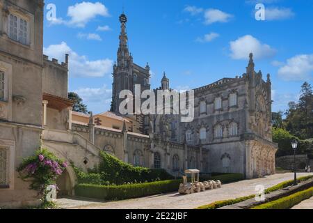 BuÃ§aco Schlossgärten und Details in Zentral-Portugal Stockfoto