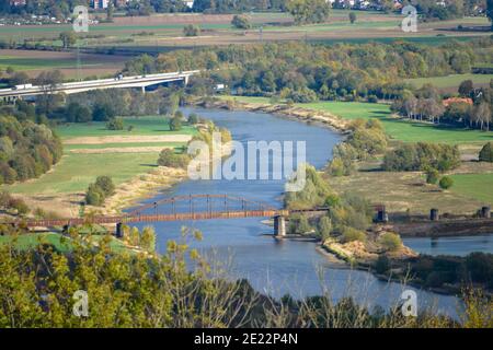 Weser, Kreis Minden-Luebbecke,, 92660 Stockfoto
