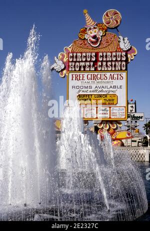 Schild vor dem Circus Circus Hotel und Casino in Las Vegas, Nevada Stockfoto