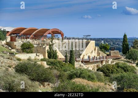 Amphitheater, Eustolios-Villa, Ausgrabungsstaette, Kourion, Zypern Stockfoto