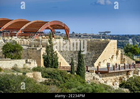 Amphitheater, Eustolios-Villa, Ausgrabungsstaette, Kourion, Zypern Stockfoto