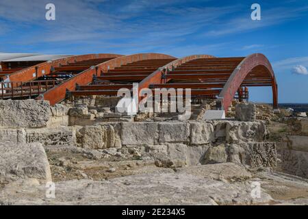 Eustolios-Villa, Ausgrabungsstaette, Kourion, Zypern Stockfoto