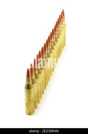 Jagdmunition, Kaliber 243. Stockfoto