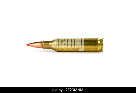 Jagdmunition, Kaliber 243. Stockfoto