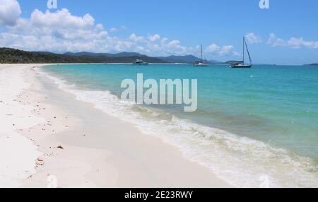 Whitehaven Beach, Whitsunday Island, Australien. Weißer Kieselstrand Stockfoto