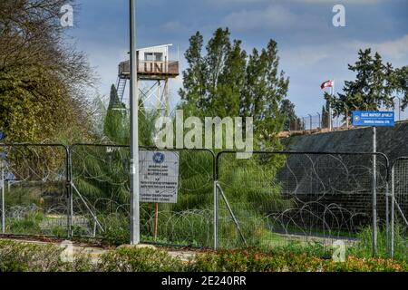 Grenze, UN-Pufferzone, Nikosia, Republik Zypern Stockfoto