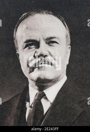 Viacheslaw Molotow (1890-1986) war ein sowjetischer Politiker und Volkskommissar für Auswärtige Angelegenheiten der UDSSR. Stockfoto