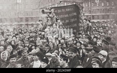 Ns-Zeit. Moskau ist heftig protestieren gegen Finnland. Auf dem Roten Platz in Moskau, die Leute schreien nach Krieg gegen Finnland," droht. Stockfoto