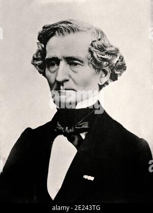 Louis-Hector Berlioz (1803-1869), französischer Komponist, Dirigent, Schriftsteller der Romantik und Mitglied des Institut de France (1856). Seine Ausg Stockfoto