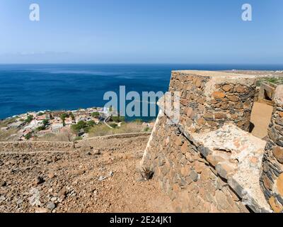 Blick Auf Die Stadt. Forte Real de Sao Filipe. Cidade Velha, historisches Zentrum von Ribeira Grande, UNESCO-Weltkulturerbe. Insel Santiago (Il Stockfoto