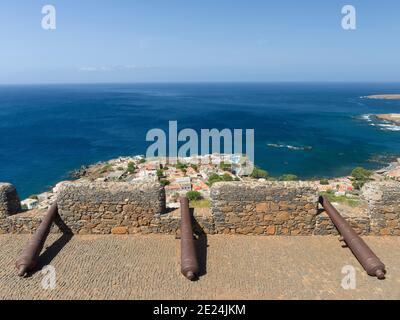 Blick Auf Die Stadt. Forte Real de Sao Filipe. Cidade Velha, historisches Zentrum von Ribeira Grande, UNESCO-Weltkulturerbe. Insel Santiago (Il Stockfoto