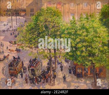 Place du Theatre Francais in Paris, Camille Pissarro, 1898, Staatliche Eremitage, Sankt Petersburg, Russland Stockfoto