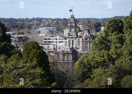 Herrliche Aussicht auf die Stadt Bendigo in Victoria, Australien Stockfoto