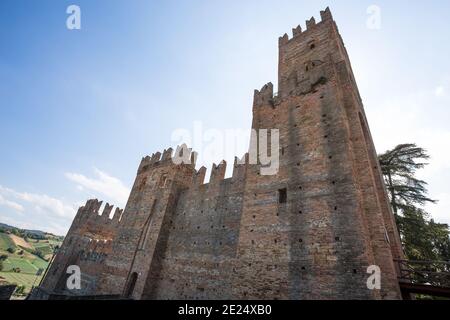 Das Schloss der mittelalterlichen Stadt Castell'Arquato, Provinz Piacenza, Emilia Romagna, Italien Stockfoto