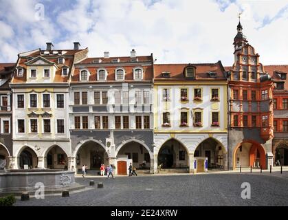 Unterer Marktplatz (Untermarkt) in Gorlitz. Deutschland Stockfoto