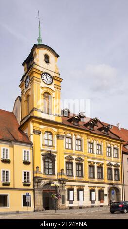 Platz von König Georg von Podebrady – Marktplatz in Cheb. Tschechische Republik Stockfoto