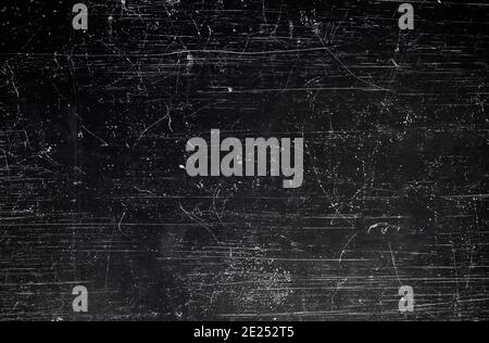 Schwarz geschabtes Blech, grunge Hintergrund oder Textur Stockfoto