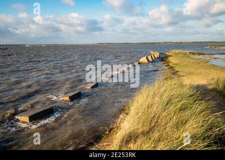 Spring High Tide River Deben Bawdsey Ferry Suffolk Stockfoto