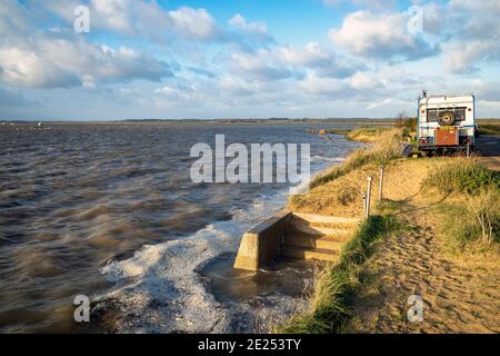 Spring High Tide River Deben Bawdsey Ferry Suffolk Stockfoto