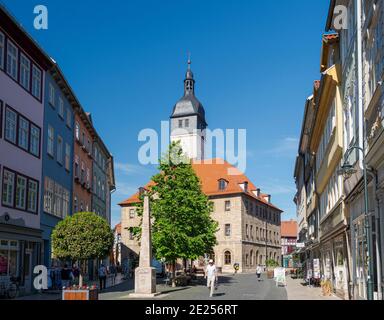 Das Rathaus. Die mittelalterliche Stadt und Therme Bad Langensalza in Thüringen. Europa, Mitteleuropa, Deutschland Stockfoto