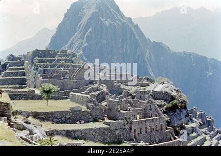 Ruinen von Machu Picchu, 1977 Stockfoto