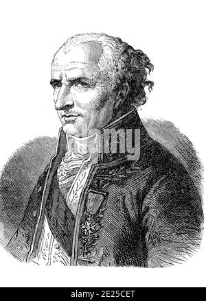 Antoine-Laurent de Jussieu, 12. April 1748 - 17. September 1836, französischer Botaniker / Antoine-Laurent de Jussieu, 12. 1748. Bis 17. April. September 1836, ein französischer Botaniker, Historisch, historisch, digital verbesserte Reproduktion eines Originals aus dem 19. Jahrhundert / digitale Reproduktion einer Originalvorlage aus dem 19ten Jahrhundert. Jahrhundert, Stockfoto