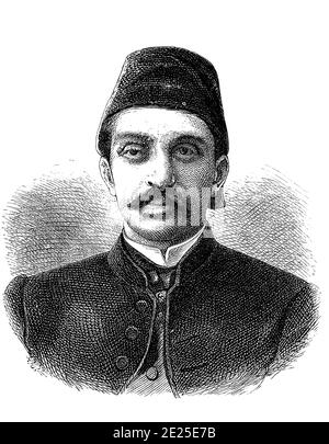 Abdülhamid II., Abdulhamid, Abdul Hamid, 21. September 1842 - 10. Februar 1918, Sultan des Osmanischen Reiches vom 31. August 1876 bis 27. April 1909 / Abdülhamid II., Abdulhamid, Abdul Hamid, 21. 1842. - 10. September. Februar 1918, vom 31. August 1876 bis zum 27. April 1909 Sultan des Osmanischen Reiches, Historisch, historisch, digital verbesserte Reproduktion eines Originals aus dem 19. Jahrhundert / digitale Reproduktion einer Originalvorlage aus dem 19ten Jahrhundert. Jahrhundert, Stockfoto