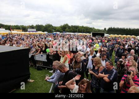 PKD Festival Dalgety Bay ,Fife Scotland, UK 23. Juli 2016. Das PKD Festival ist ein Benefizfestival für Musik und Fahrräder. Ein Familienfestival, das eine Kinderzone und ein Festplatz umfasst, auf dem Kinder unter 16 Jahren mit einem Erwachsenen kostenlos sind. PKD ist heute als eines der führenden Charity-Festivals und Motorradshows in Schottland bekannt Stockfoto