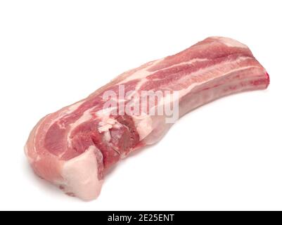 Roh Schweinestrippe Isoliert Auf Weißem Hintergrund Stockfoto