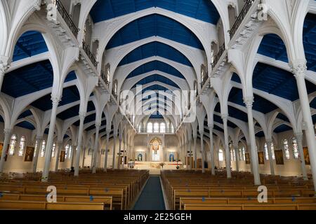 Kirche Saint Honore d'Eylau, Paris, Frankreich. Kirchenschiff. Stockfoto