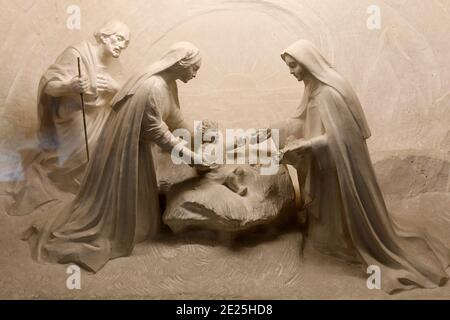 Sanctuaire Louis et Zélie d'Alençon, Orne. Nativité. Stockfoto