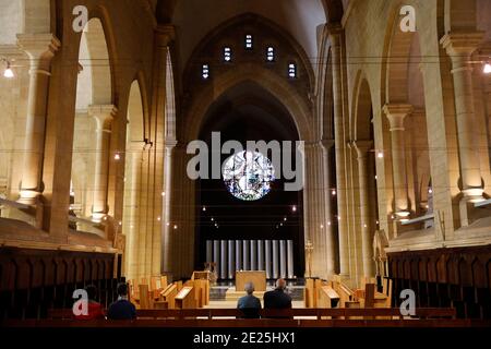 trappistenabtei Orval, Belgien. Kirche. Stockfoto