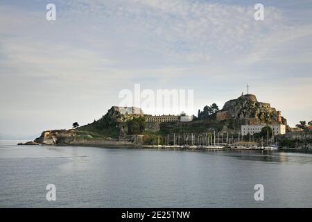 Panoramablick von Korfu Stadt. Griechenland Stockfoto