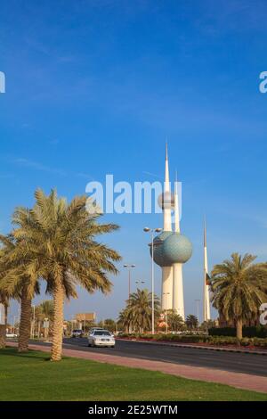 Kuwait, Kuwait-Stadt, Kuwait Towers Stockfoto