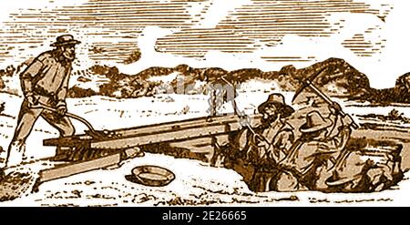 1852 Diggers (Prospektoren) während in der kalifornischen Goldrausch Stockfoto