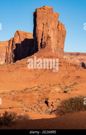 Die Elephant Butte Felsformation von John Ford's Point im Monument Valley Navajo Tribal Park, Arizona und Utah, USA Stockfoto