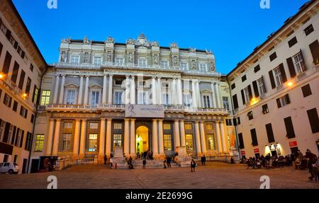 GENUA, ITALIEN, DEZEMBER 13 der Palazzo Ducale in Genua ist eines der wichtigsten historischen Gebäude und Museen der ligurischen Hauptstadt Stockfoto