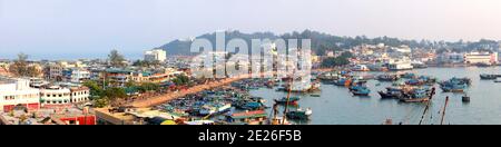 Skyline Cheung Chau Insel Fischerdorf Hong Kong Stockfoto