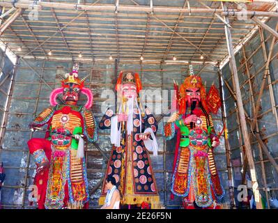 Religiöse Bildnis auf dem Bun Festival Cheung Chau Insel Hongkong Stockfoto