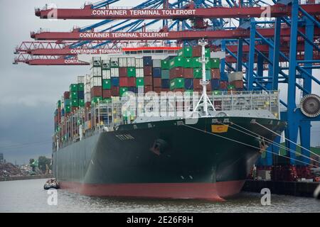 Eindrück aus dem Hamburger Containerhafen Stockfoto