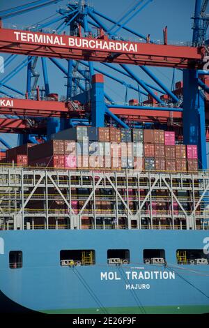 Eindrück aus dem Hamburger Containerhafen Stockfoto